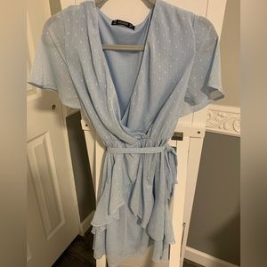 light blue flowy dress